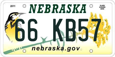 NE license plate 66KB57
