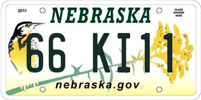 NE license plate 66KI11