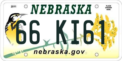 NE license plate 66KI61