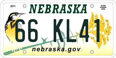 NE license plate 66KL41