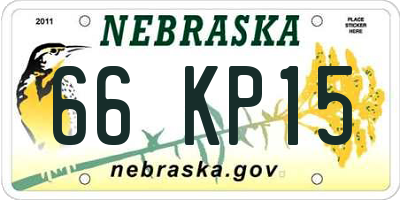 NE license plate 66KP15