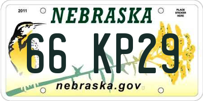 NE license plate 66KP29