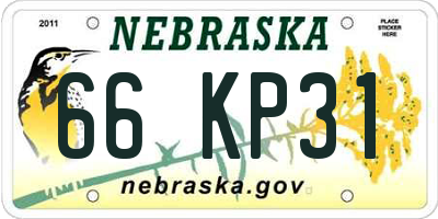 NE license plate 66KP31