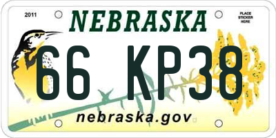 NE license plate 66KP38