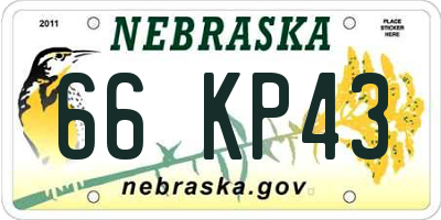NE license plate 66KP43
