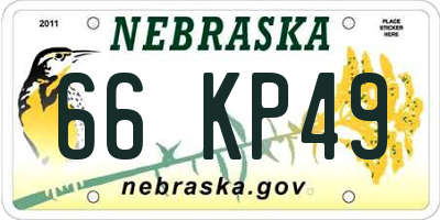 NE license plate 66KP49