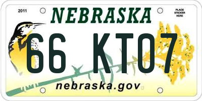 NE license plate 66KT07