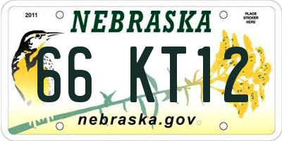 NE license plate 66KT12