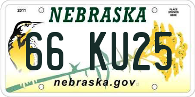 NE license plate 66KU25