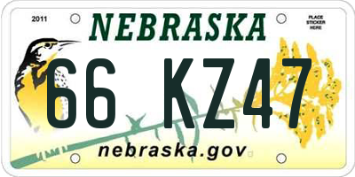 NE license plate 66KZ47