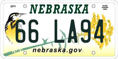 NE license plate 66LA94