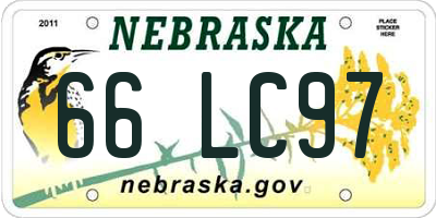 NE license plate 66LC97