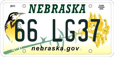 NE license plate 66LG37