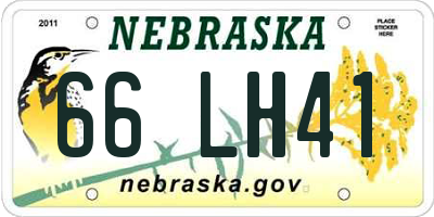 NE license plate 66LH41