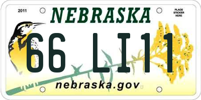 NE license plate 66LI11