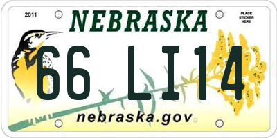 NE license plate 66LI14