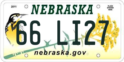 NE license plate 66LI27