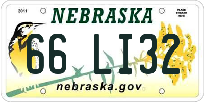 NE license plate 66LI32
