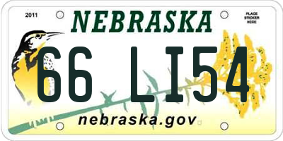 NE license plate 66LI54