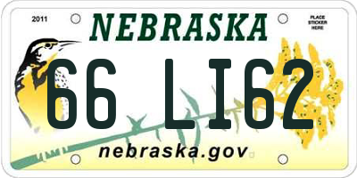 NE license plate 66LI62