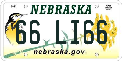 NE license plate 66LI66