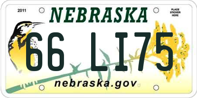 NE license plate 66LI75