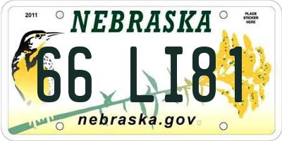 NE license plate 66LI81