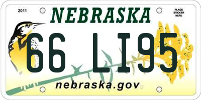 NE license plate 66LI95