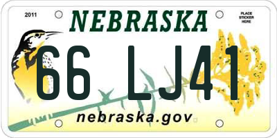 NE license plate 66LJ41