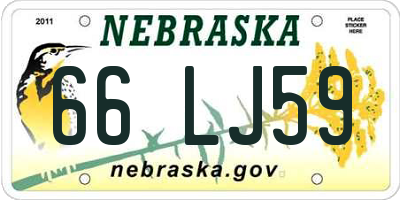 NE license plate 66LJ59