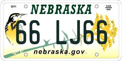 NE license plate 66LJ66