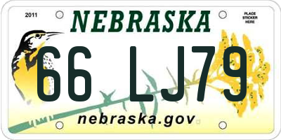 NE license plate 66LJ79