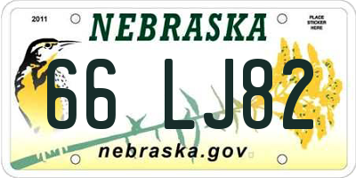 NE license plate 66LJ82