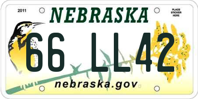 NE license plate 66LL42