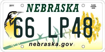 NE license plate 66LP48