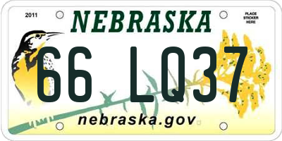 NE license plate 66LQ37