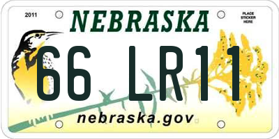NE license plate 66LR11