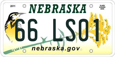 NE license plate 66LS01
