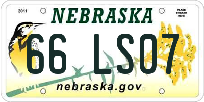 NE license plate 66LS07