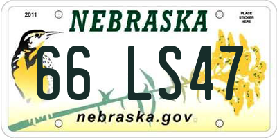 NE license plate 66LS47