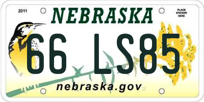 NE license plate 66LS85