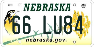 NE license plate 66LU84