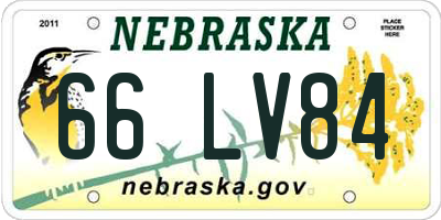 NE license plate 66LV84