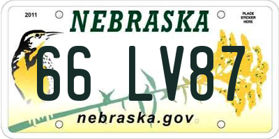 NE license plate 66LV87