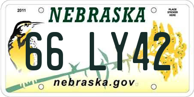 NE license plate 66LY42