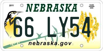 NE license plate 66LY54