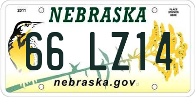 NE license plate 66LZ14