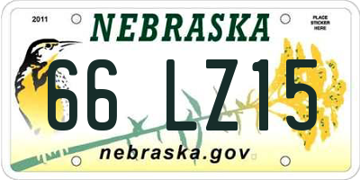 NE license plate 66LZ15