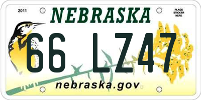 NE license plate 66LZ47