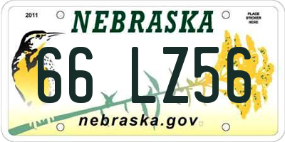 NE license plate 66LZ56